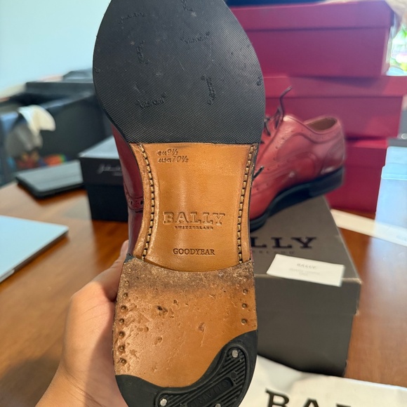 Bally Switzerland Goodyear 10.5 Red Calf Washed Gingo/58 - Picture 9 of 14